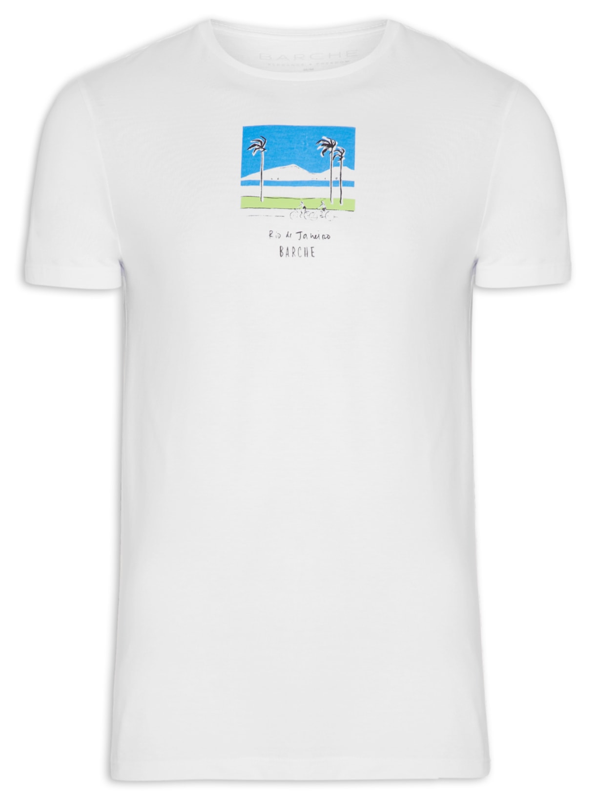 Camiseta Masculina Supersoft Estampada Branco Barche