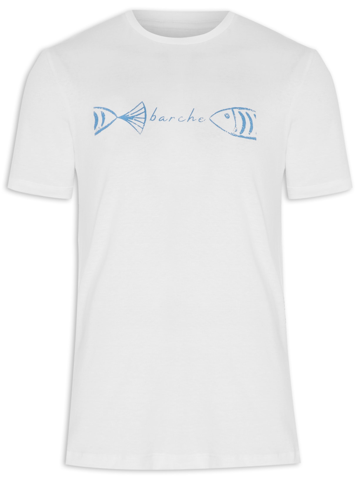 Camiseta Masculina Supersoft Estampada Peixes Fernanda Machado - Branco