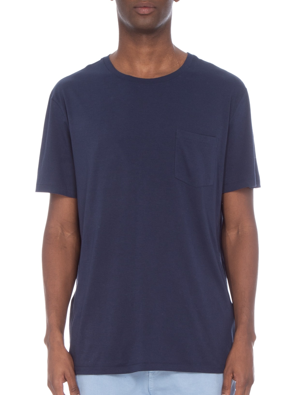 Camiseta Masculina Supersoft Pocket Azul Osklen