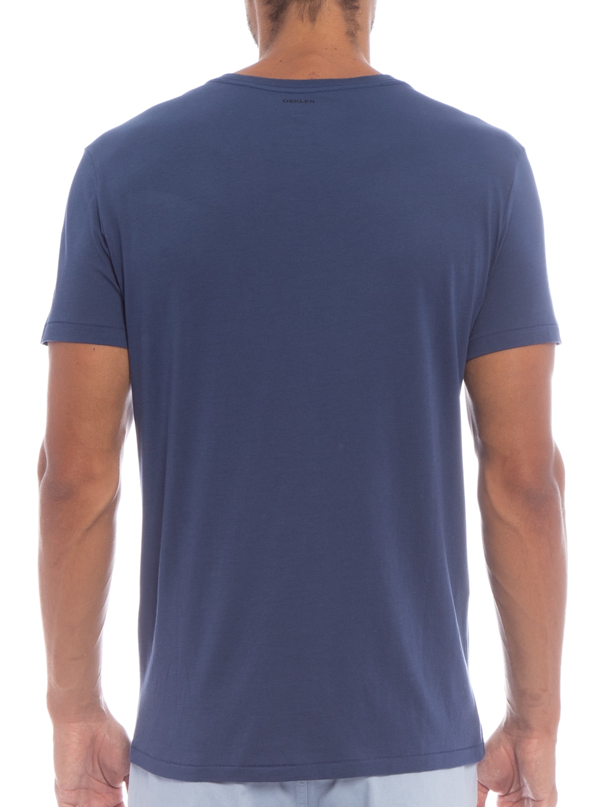 Camiseta Masculina Supersoft Pocket Azul Osklen