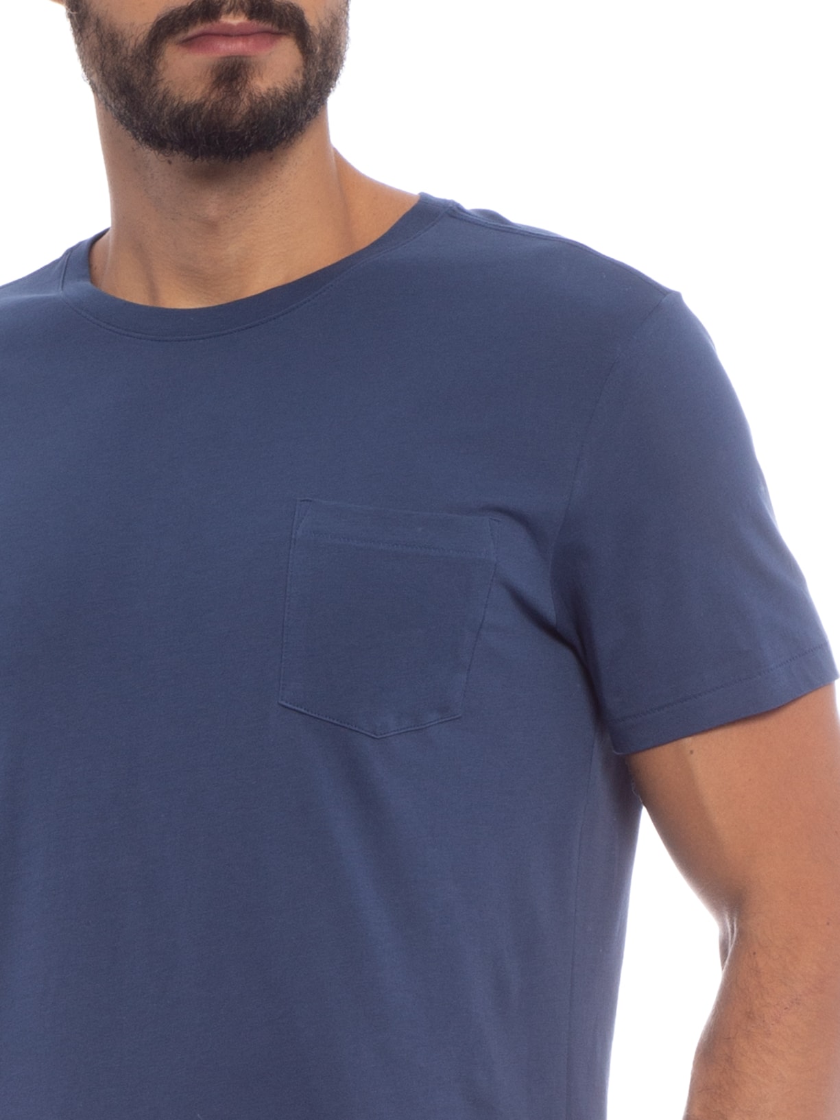 Camiseta Masculina Supersoft Pocket Azul Osklen