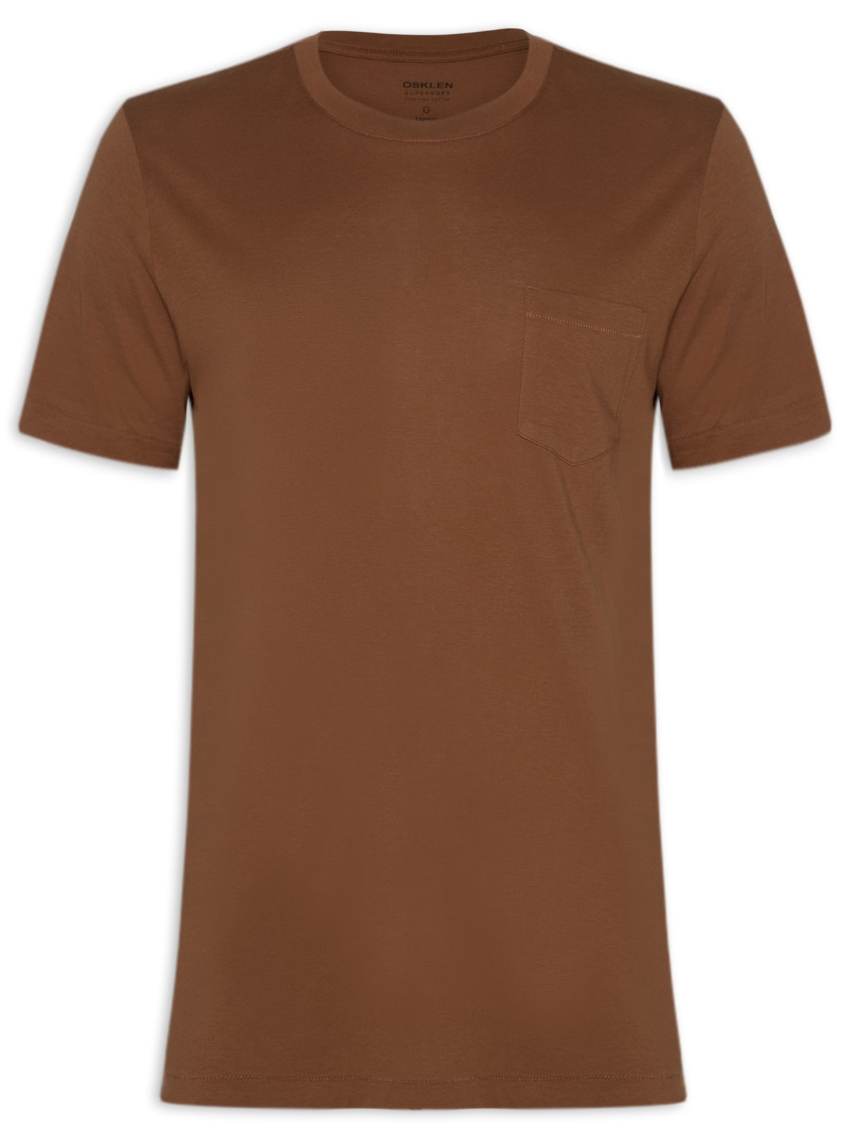 Camiseta Masculina Supersoft Pocket - Marrom