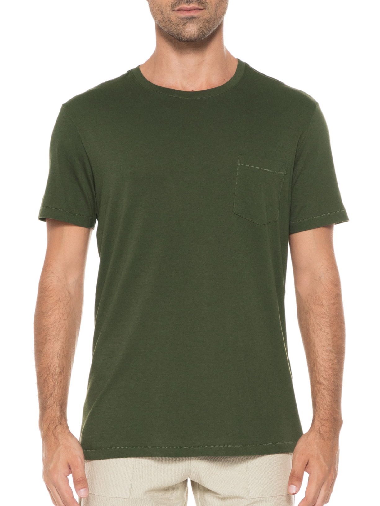 Camiseta Masculina Supersoft Pocket Verde Osklen