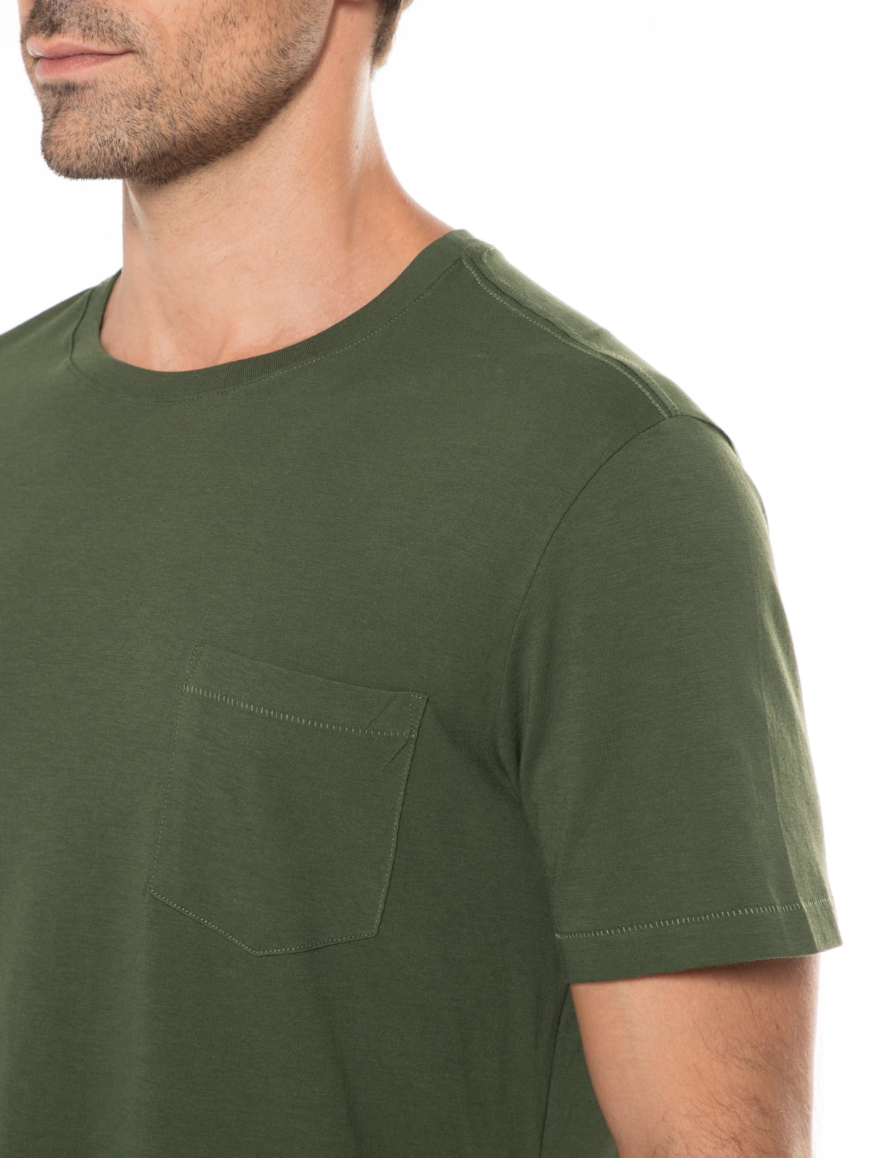 Camiseta Masculina Supersoft Pocket Verde Osklen