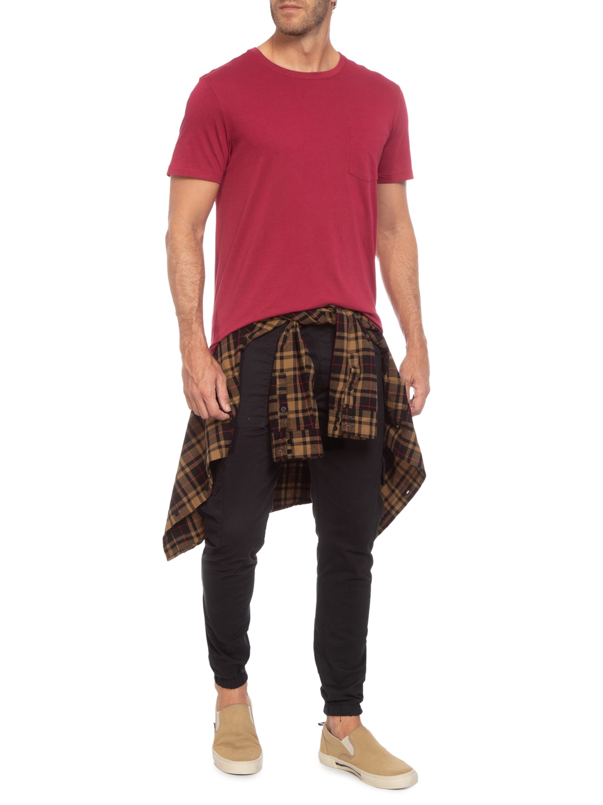 Camiseta Masculina Supersoft Pocket Vermelho Osklen