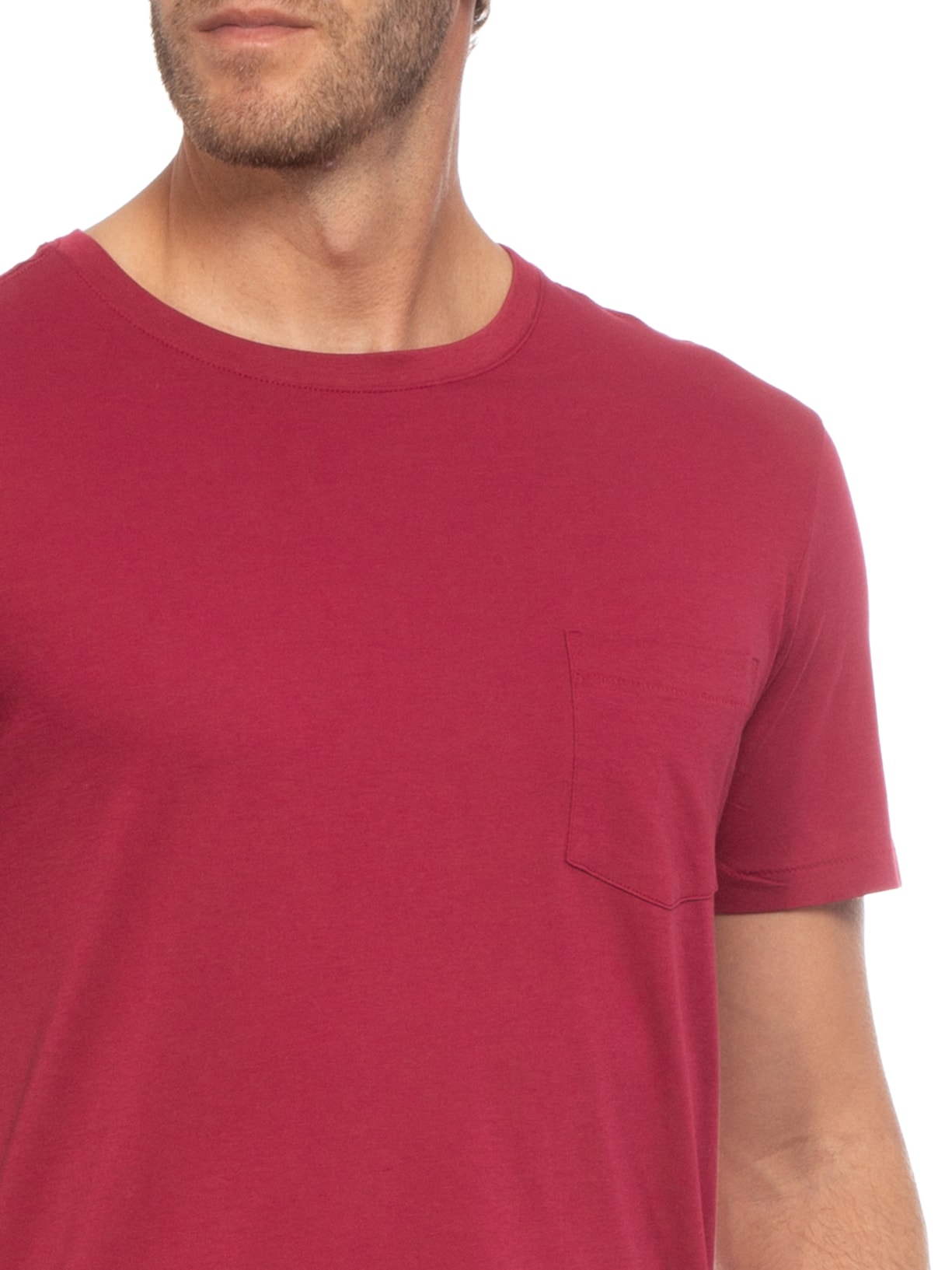 Camiseta Masculina Supersoft Pocket Vermelho Osklen
