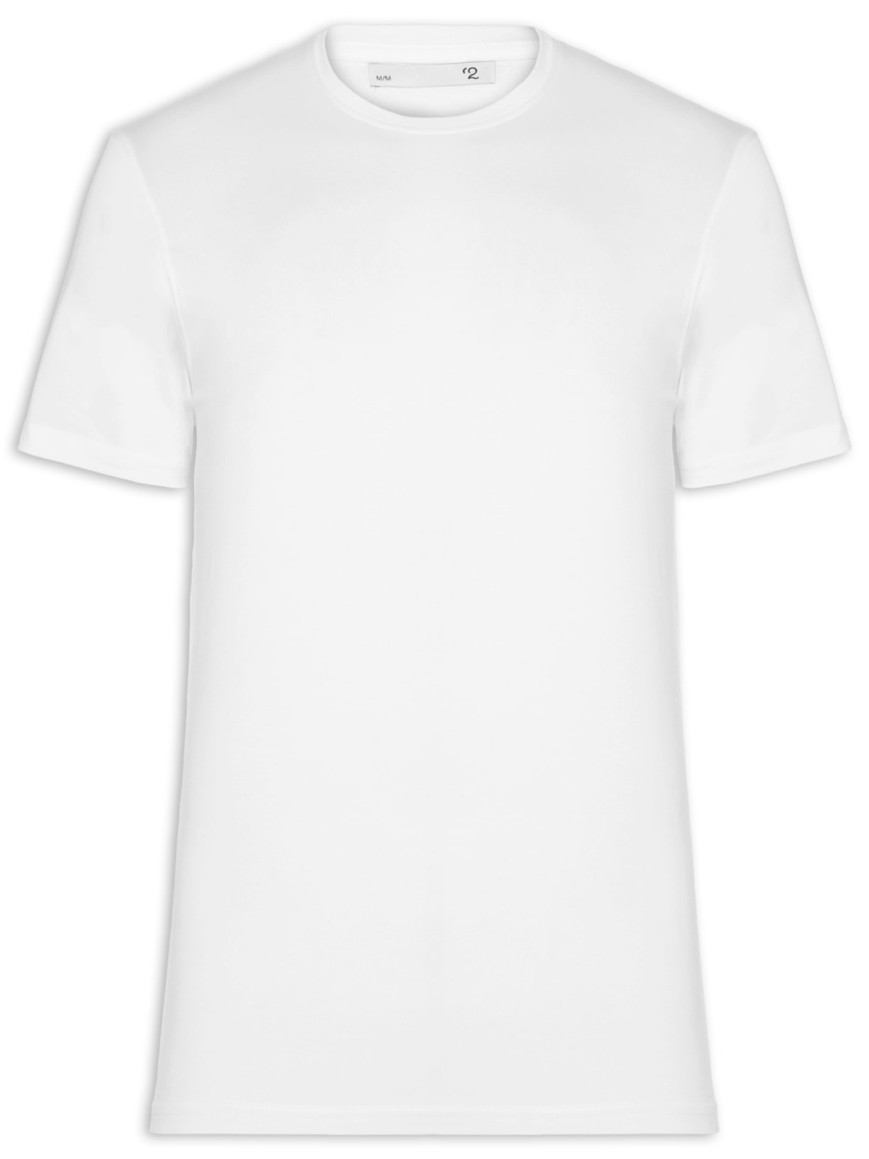 Camiseta Masculina Supima Manga Curta Gola Careca Branco  '2 Essential
