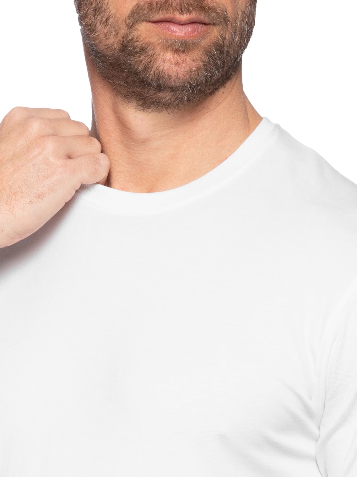 Camiseta Masculina Supima Manga Curta Gola Careca Branco  '2 Essential