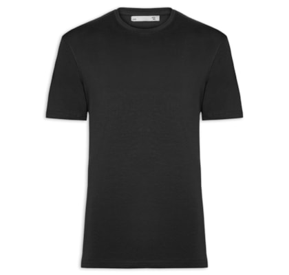 Camiseta Masculina Supima Manga Curta Gola Careca - Preto
