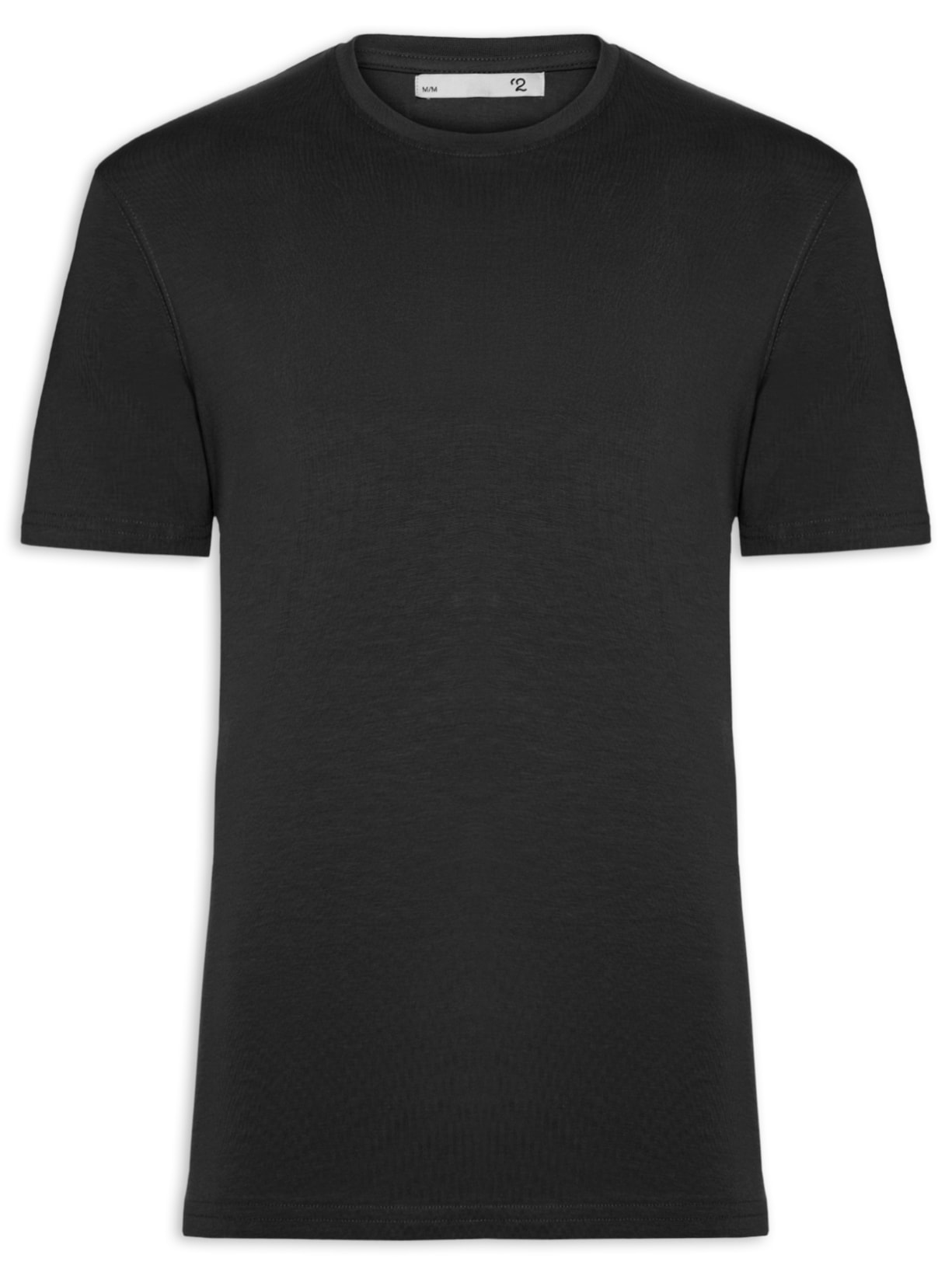 Camiseta Masculina Supima Manga Curta Gola Careca - Preto