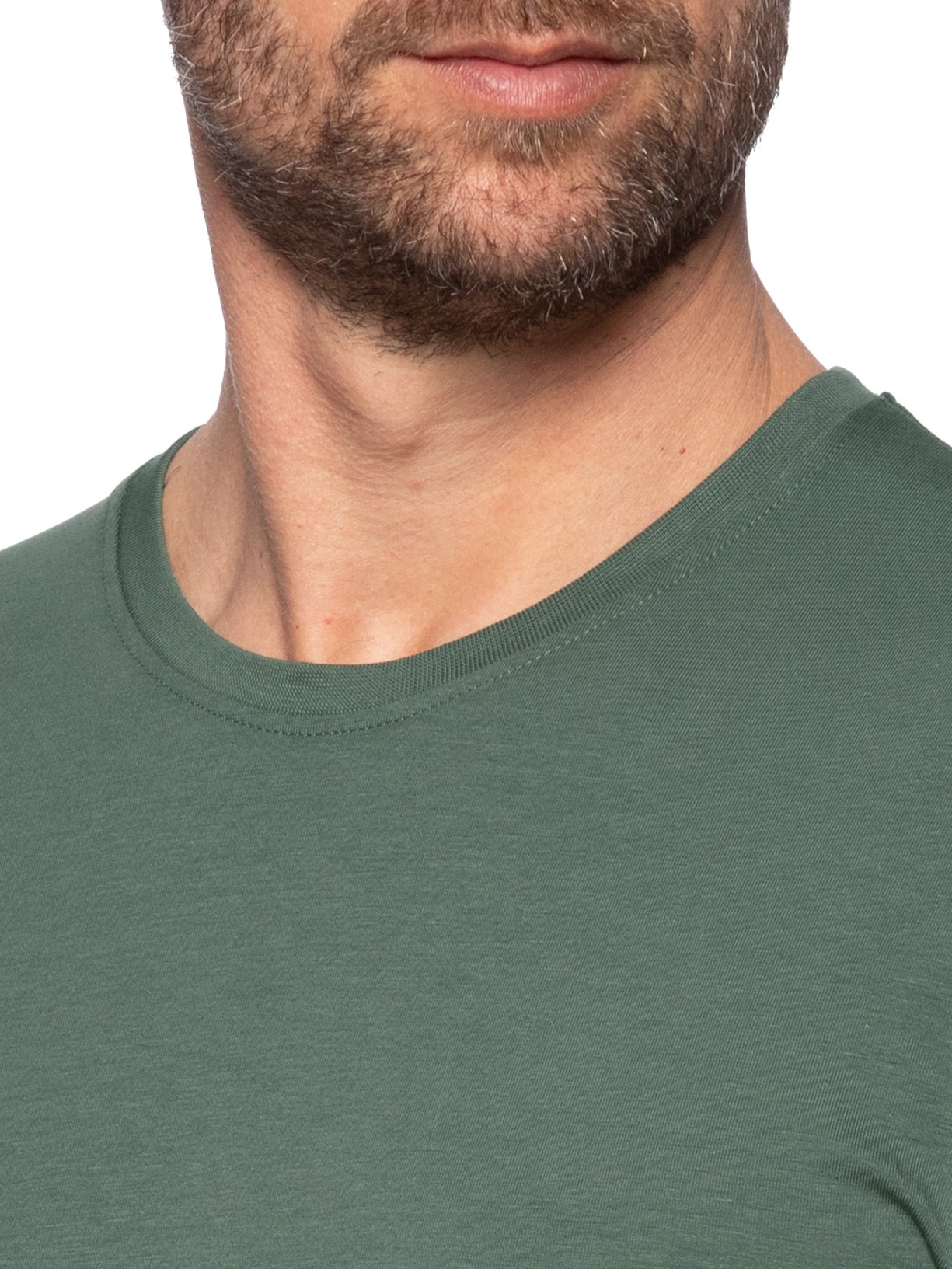 Camiseta Masculina Supima Manga Curta Gola Careca Verde '2 Essential