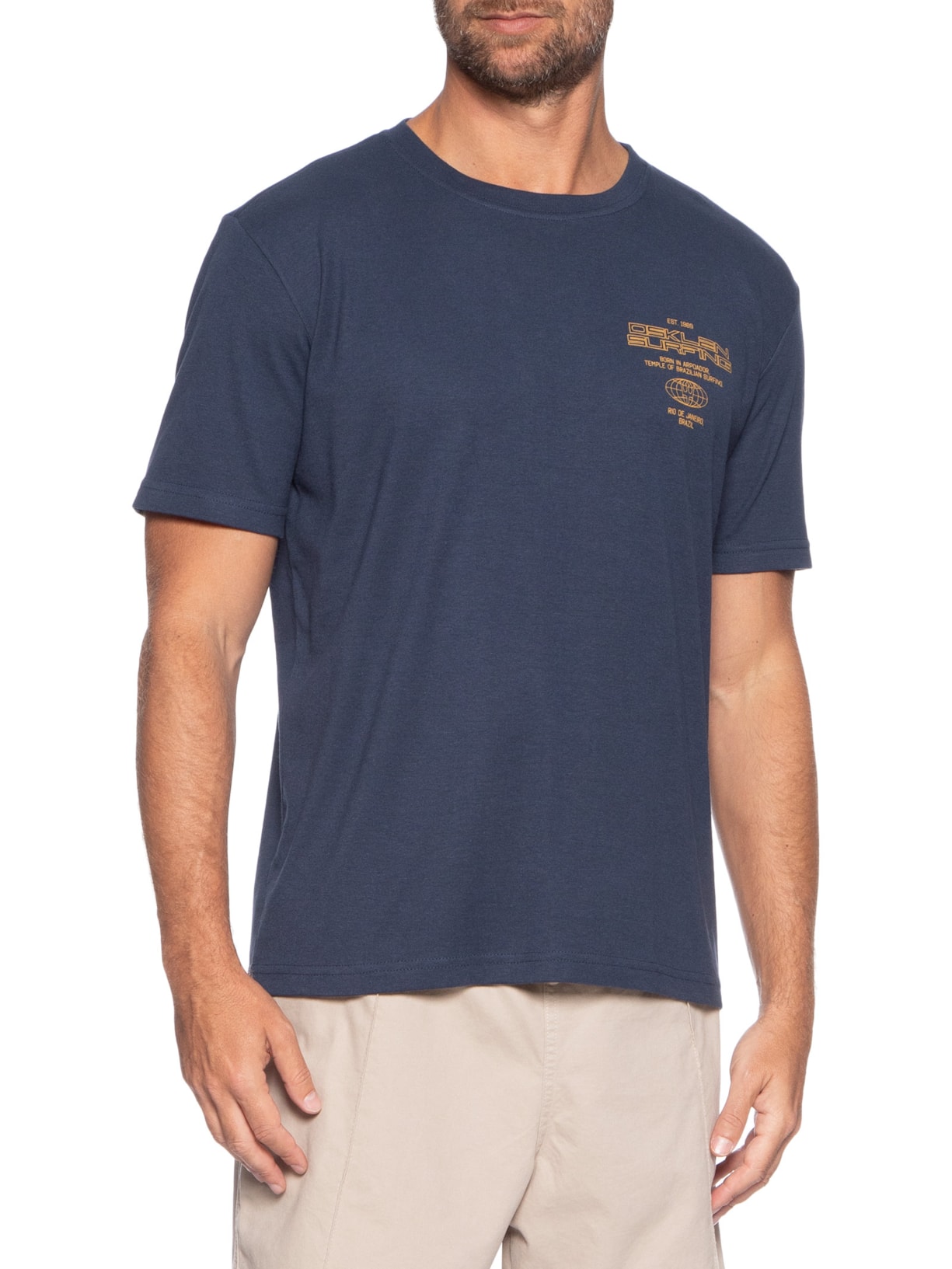 Camiseta Masculina Surfing Tag Azul Osklen