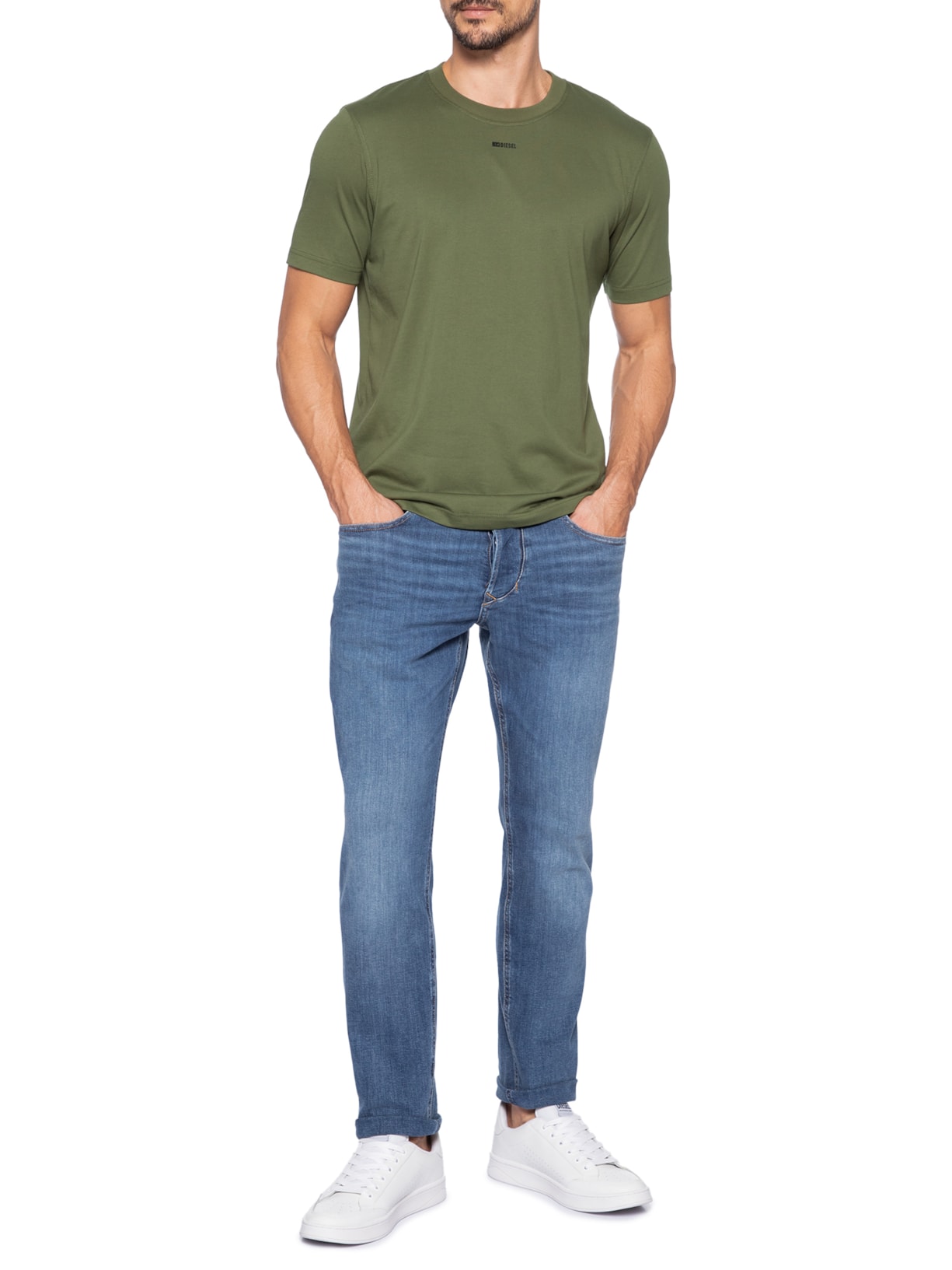 Camiseta Masculina T-Adjust-V6 Verde Diesel