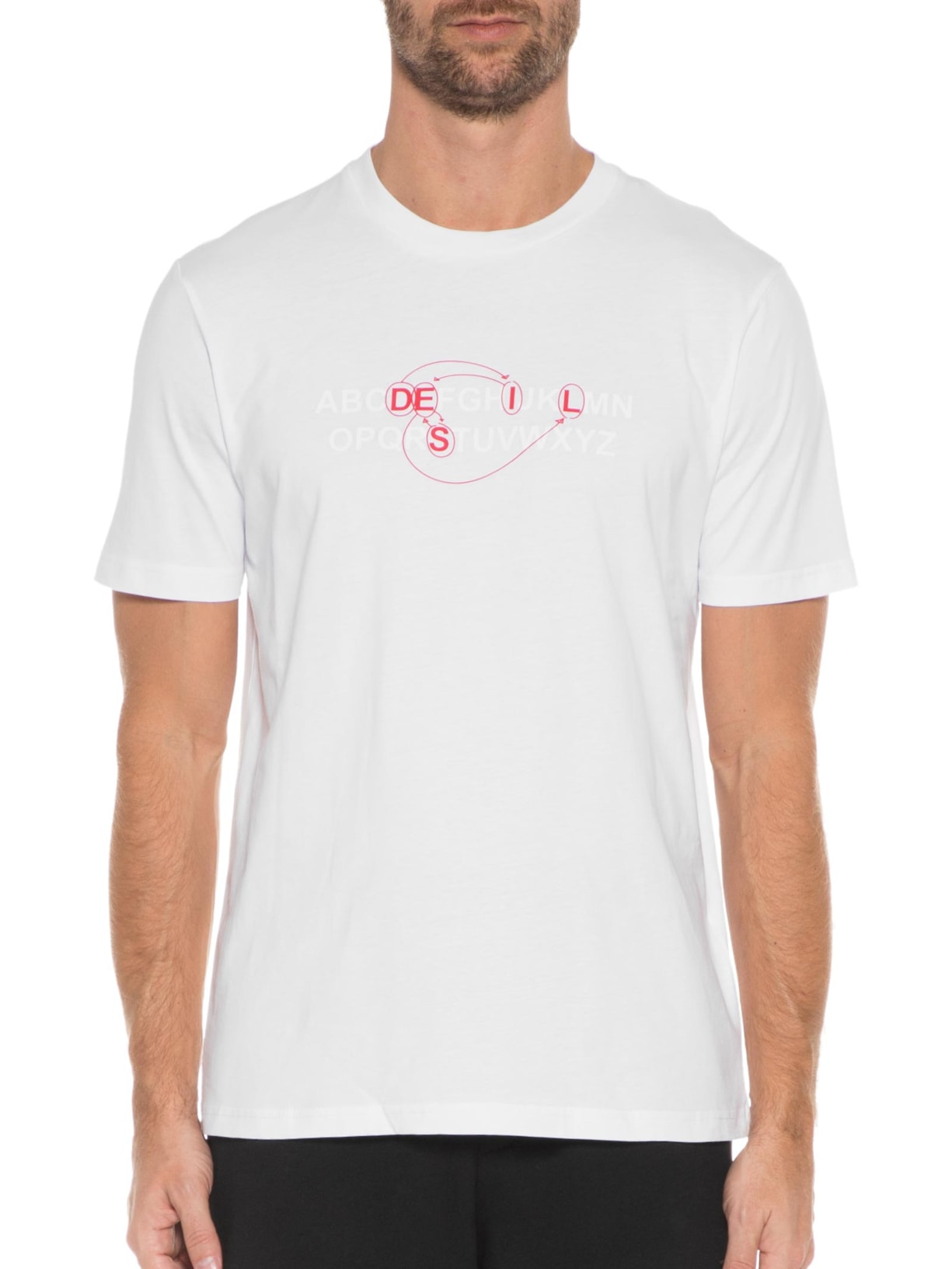 Camiseta Masculina T-just-b76 Maglietta Branco Diesel