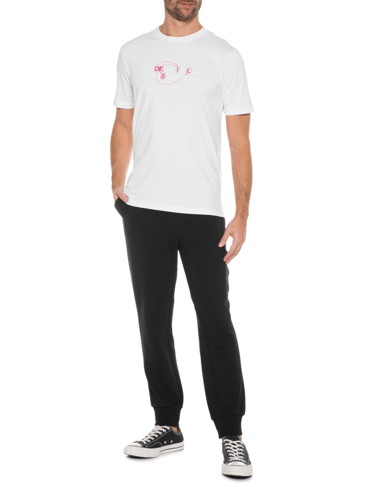 Camiseta Masculina T-just-b76 Maglietta Branco Diesel