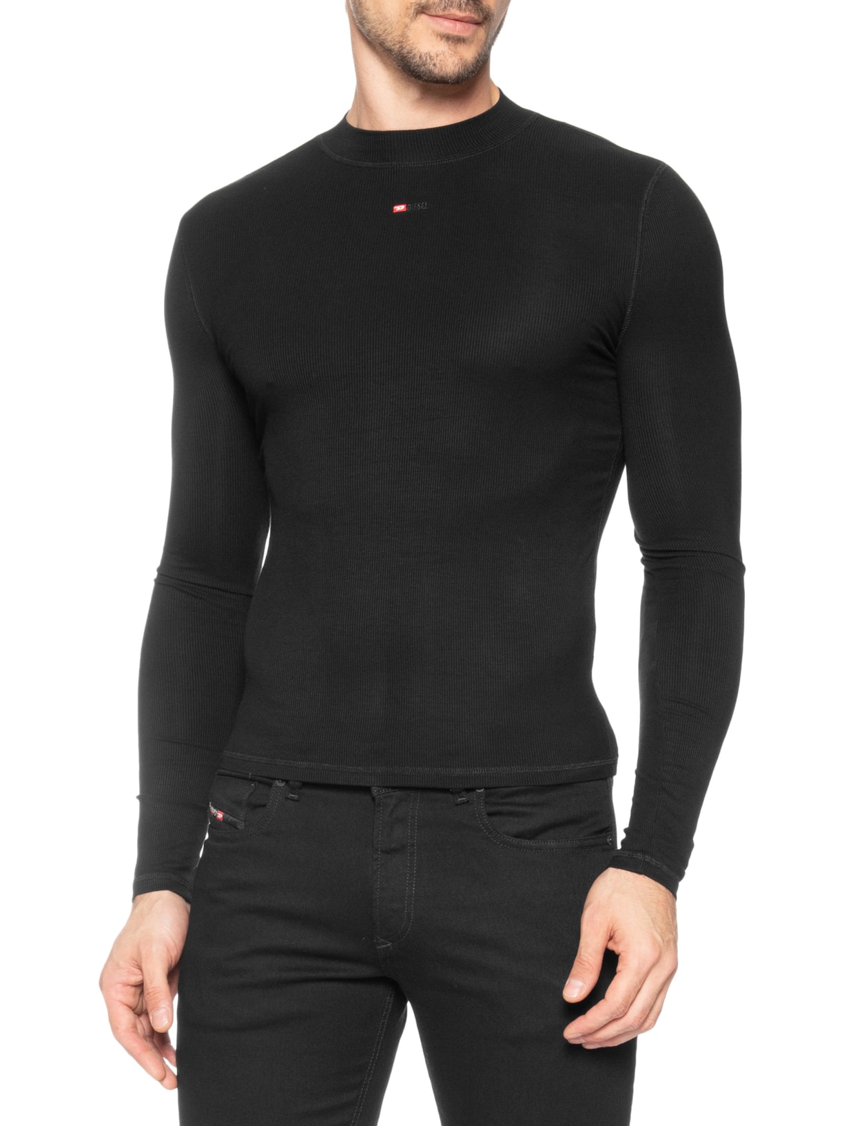 Camiseta Masculina T-Mokky-ls-Microdiv Preto Diesel