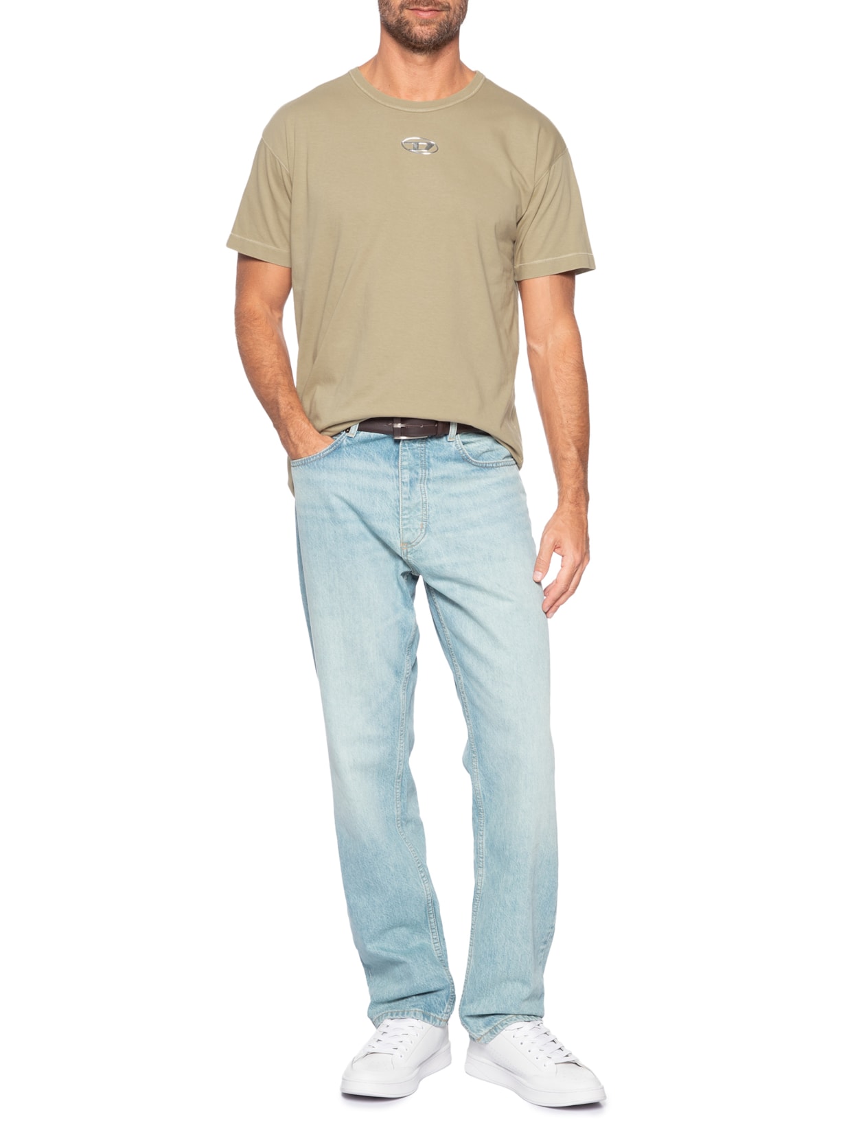 Camiseta Masculina T-Norm-Iod Bege Diesel