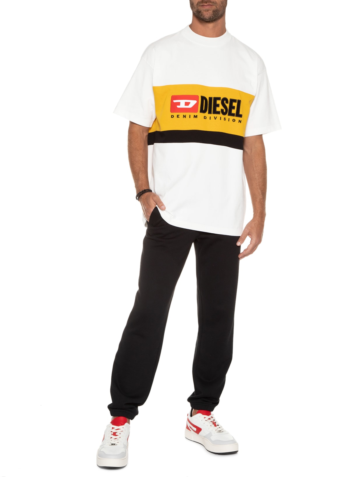 Camiseta Masculina T-streap Division Branco Diesel