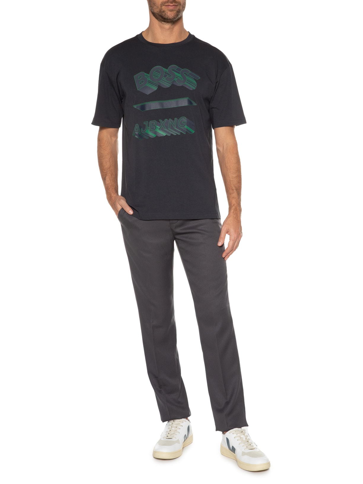 Camiseta Masculina Talboa Aj Azul Boss