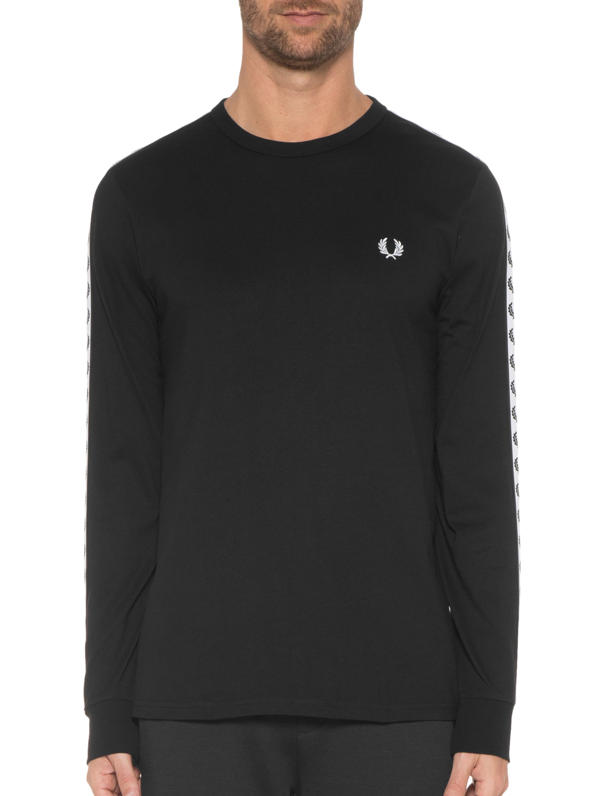 Camiseta Masculina Taped Long Sleeve Preto Fred Perry