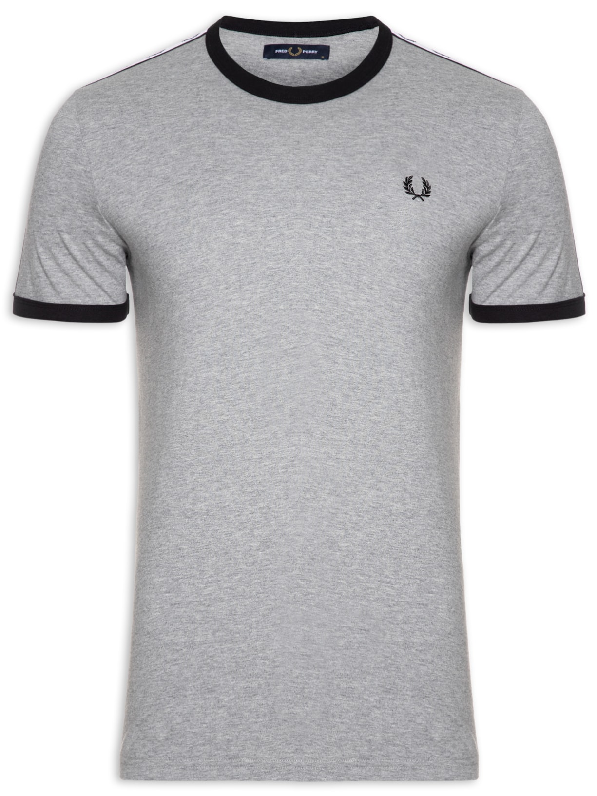 Camiseta Masculina Taped Ringer Cinza Fred Perry