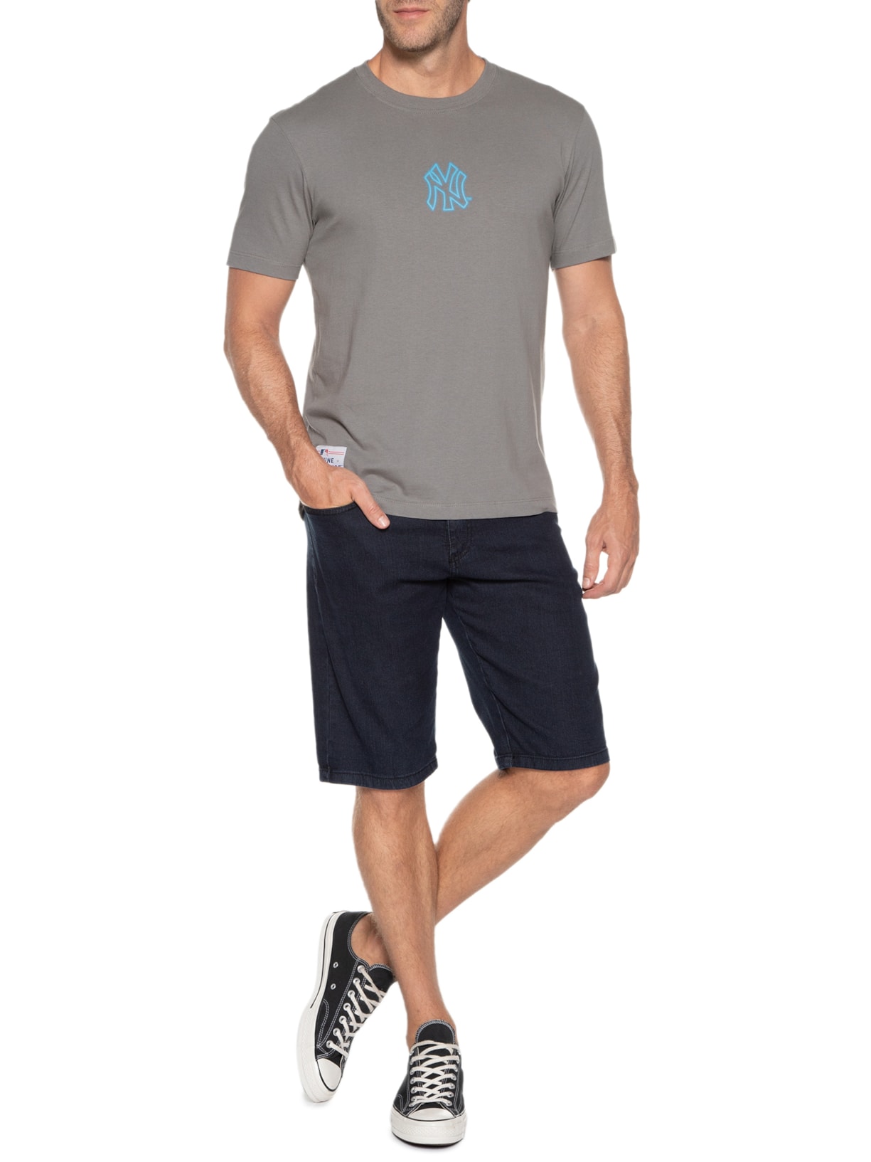 Camiseta Masculina Tecnologic Grh Neyyan Cinza New Era