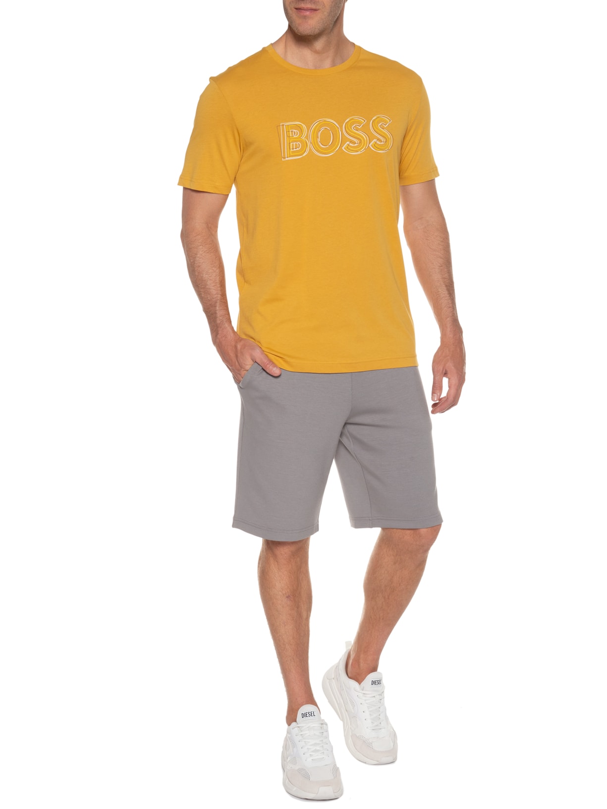 Camiseta Masculina Tee Amarelo Boss