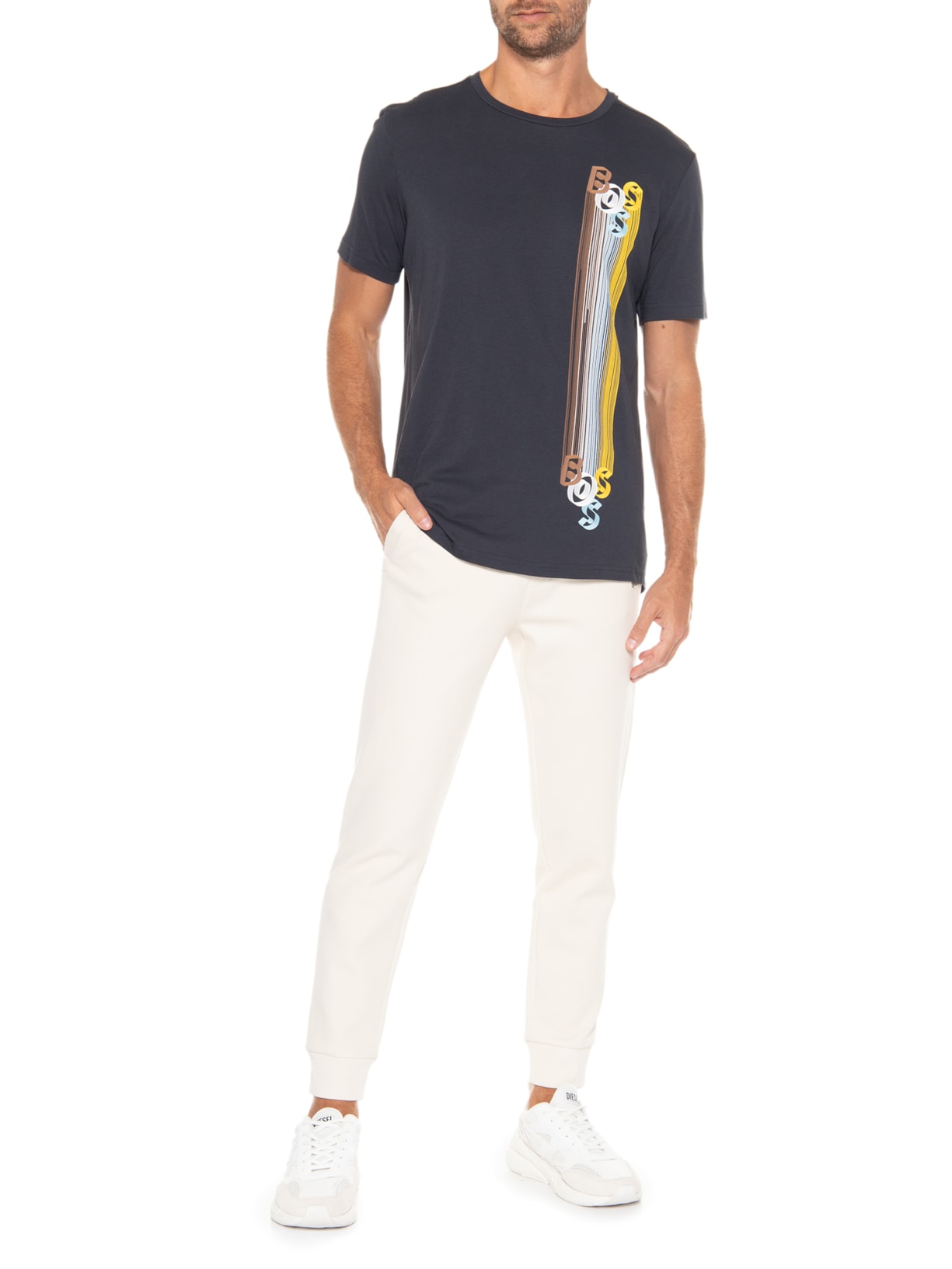 Camiseta Masculina Tee Azul Boss