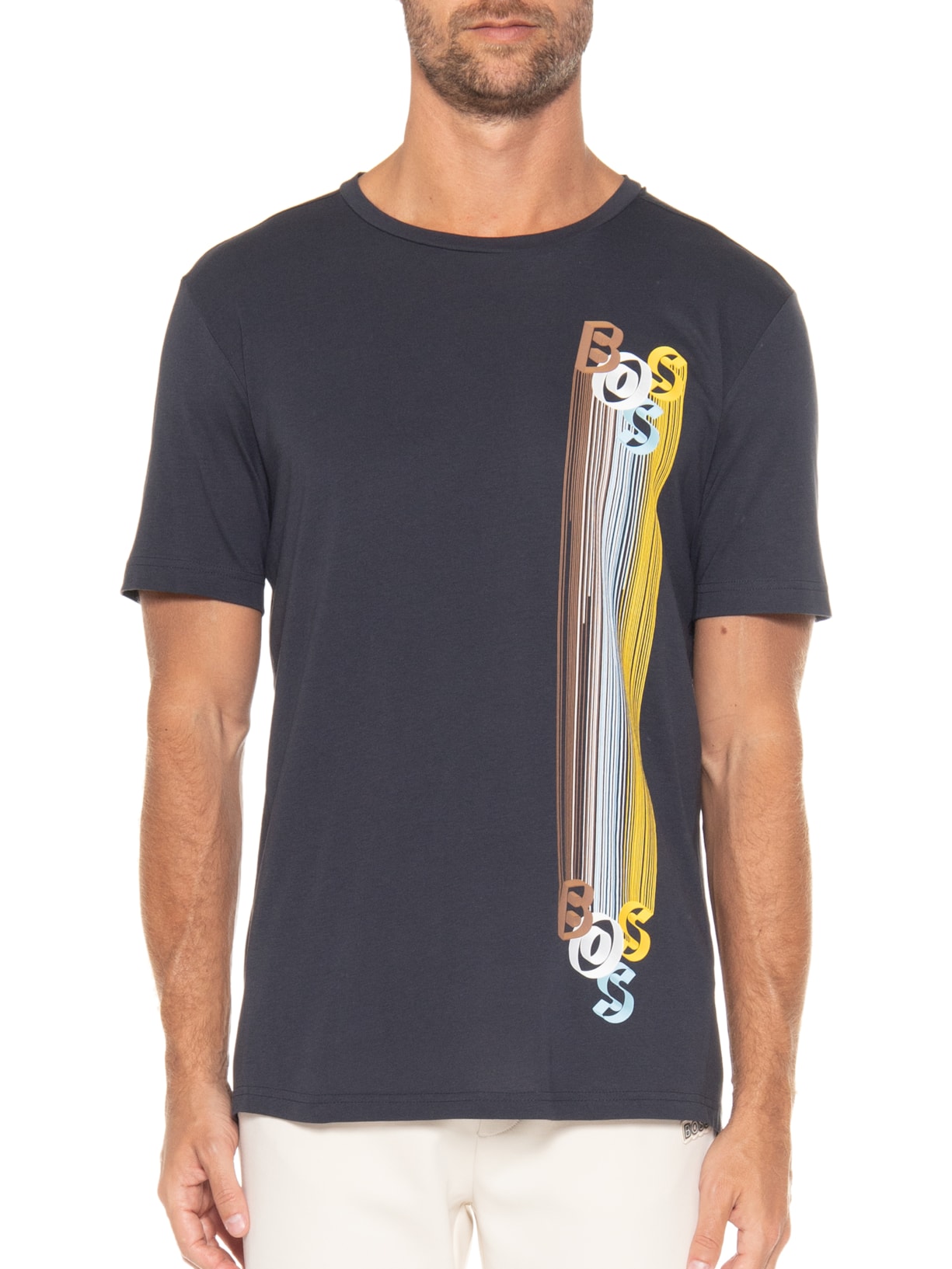 Camiseta Masculina Tee Azul Boss