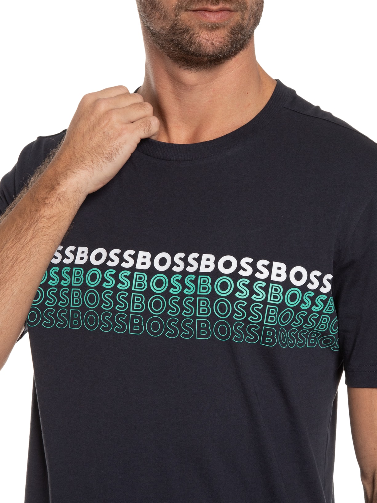 Camiseta Masculina Tee Azul Boss