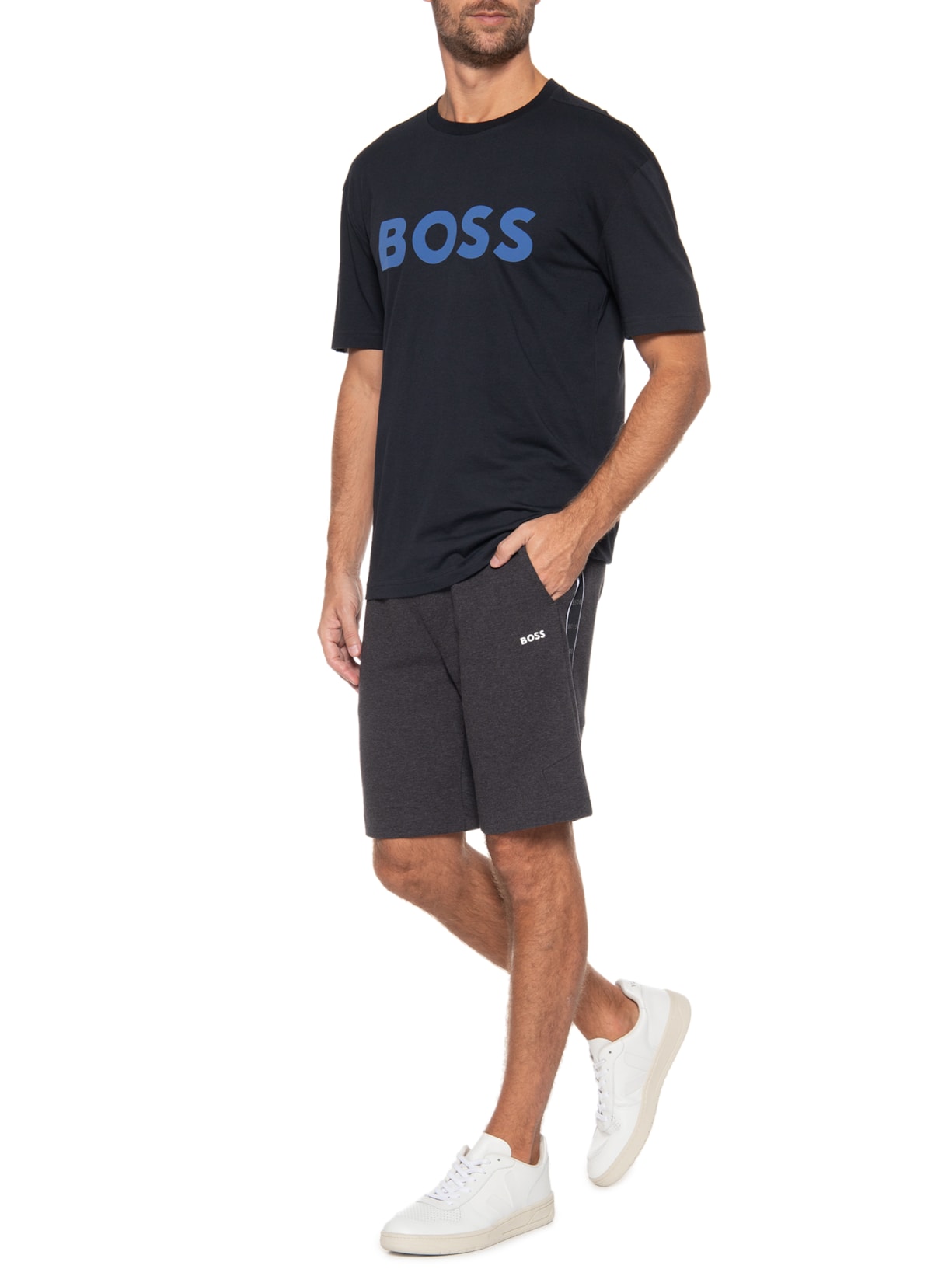 Camiseta Masculina Tee Azul Boss