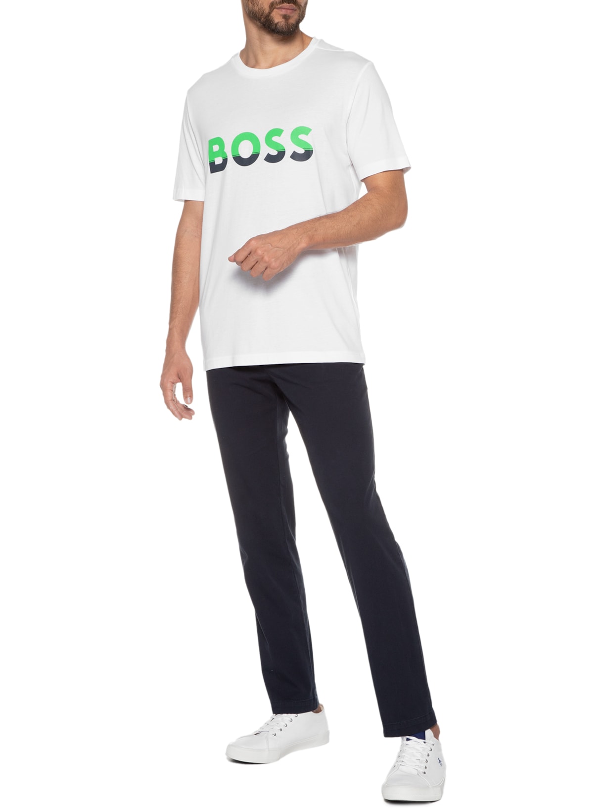 Camiseta Masculina Tee Branco Boss