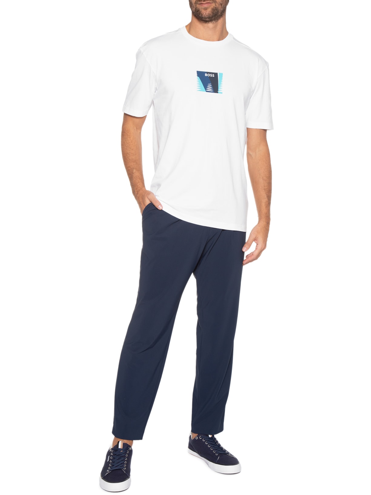 Camiseta Masculina Tee Branco Boss