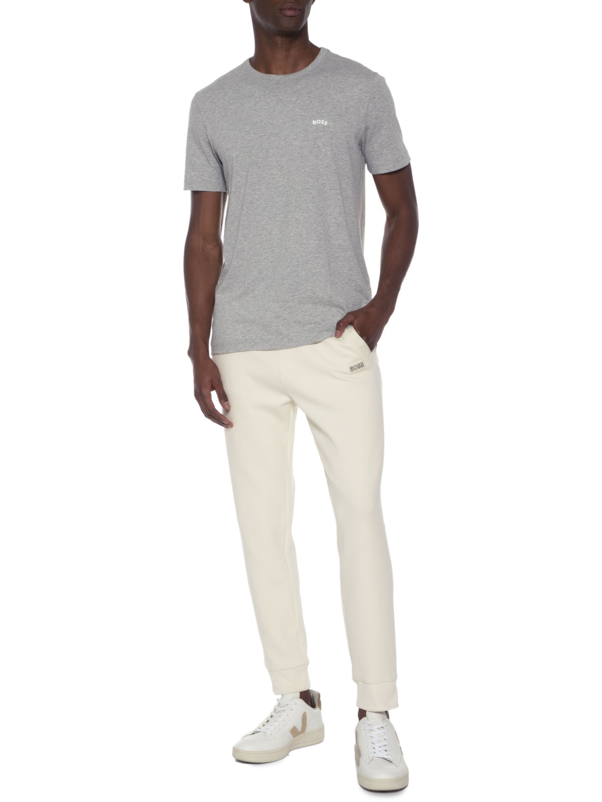 Camiseta Masculina Tee Curved Cinza Boss