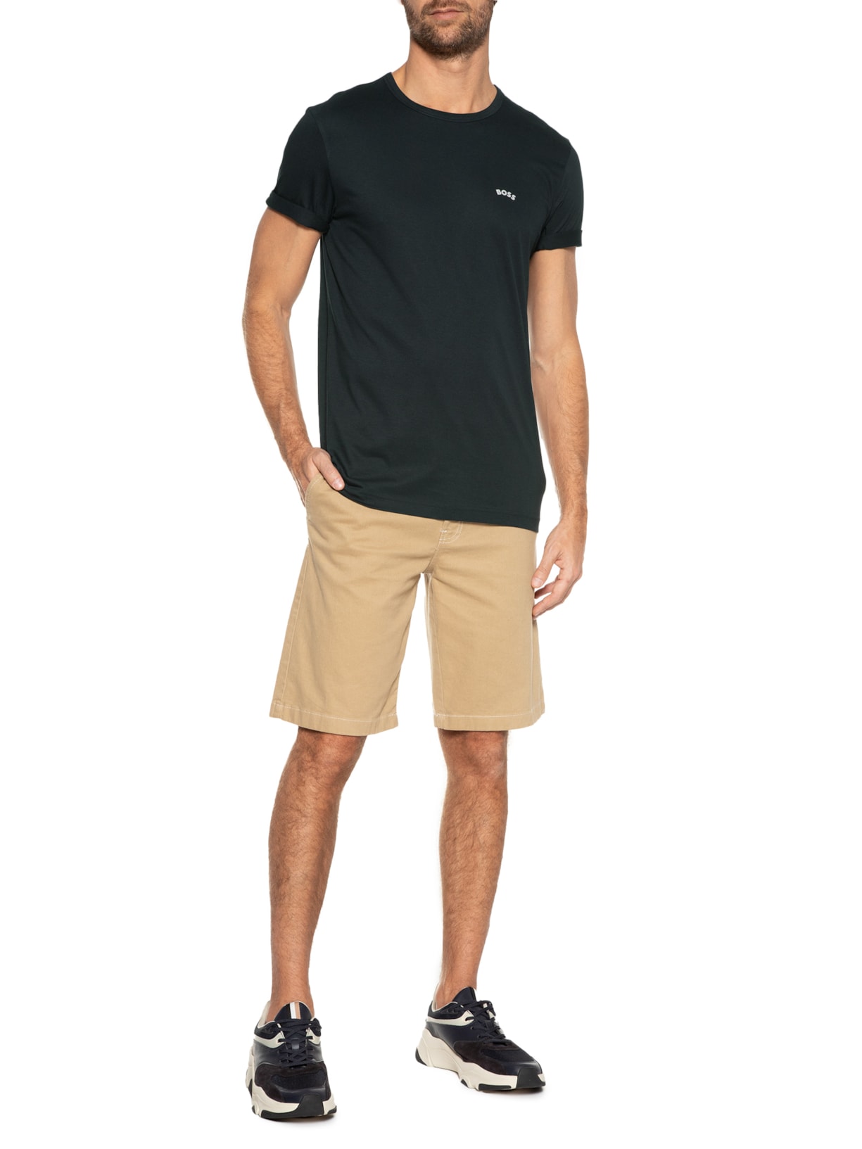 Camiseta Masculina Tee Curved Preto Boss