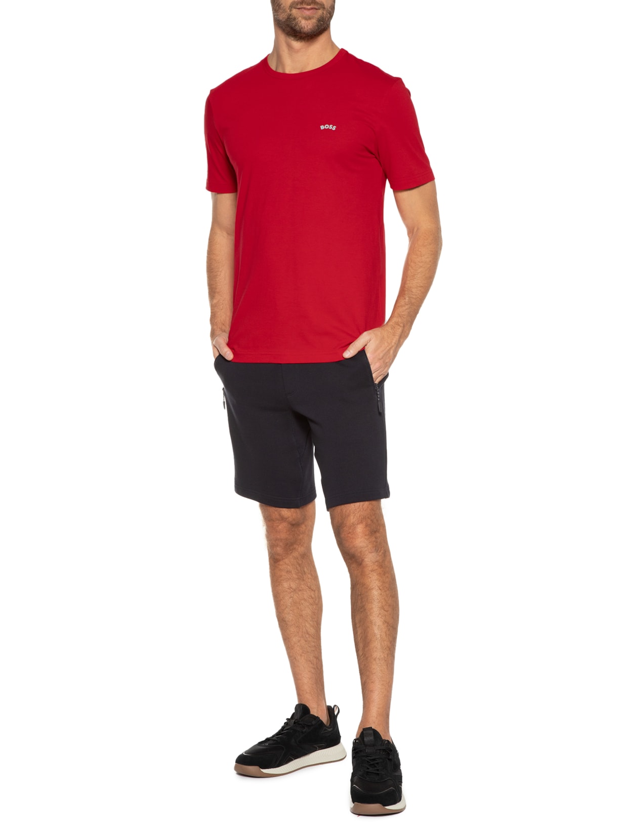 Camiseta Masculina Tee Curved Vermelho Boss