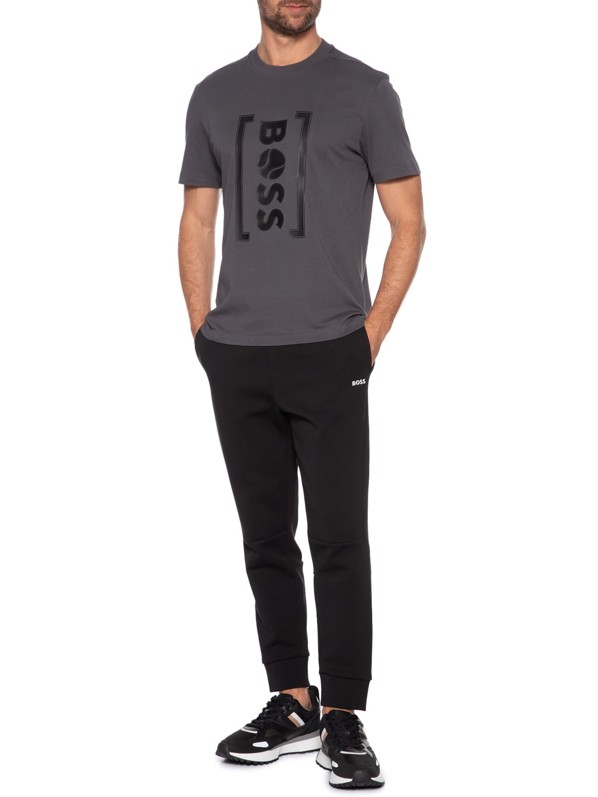 Camiseta Masculina Tee Iconic TL-01 Cinza Boss