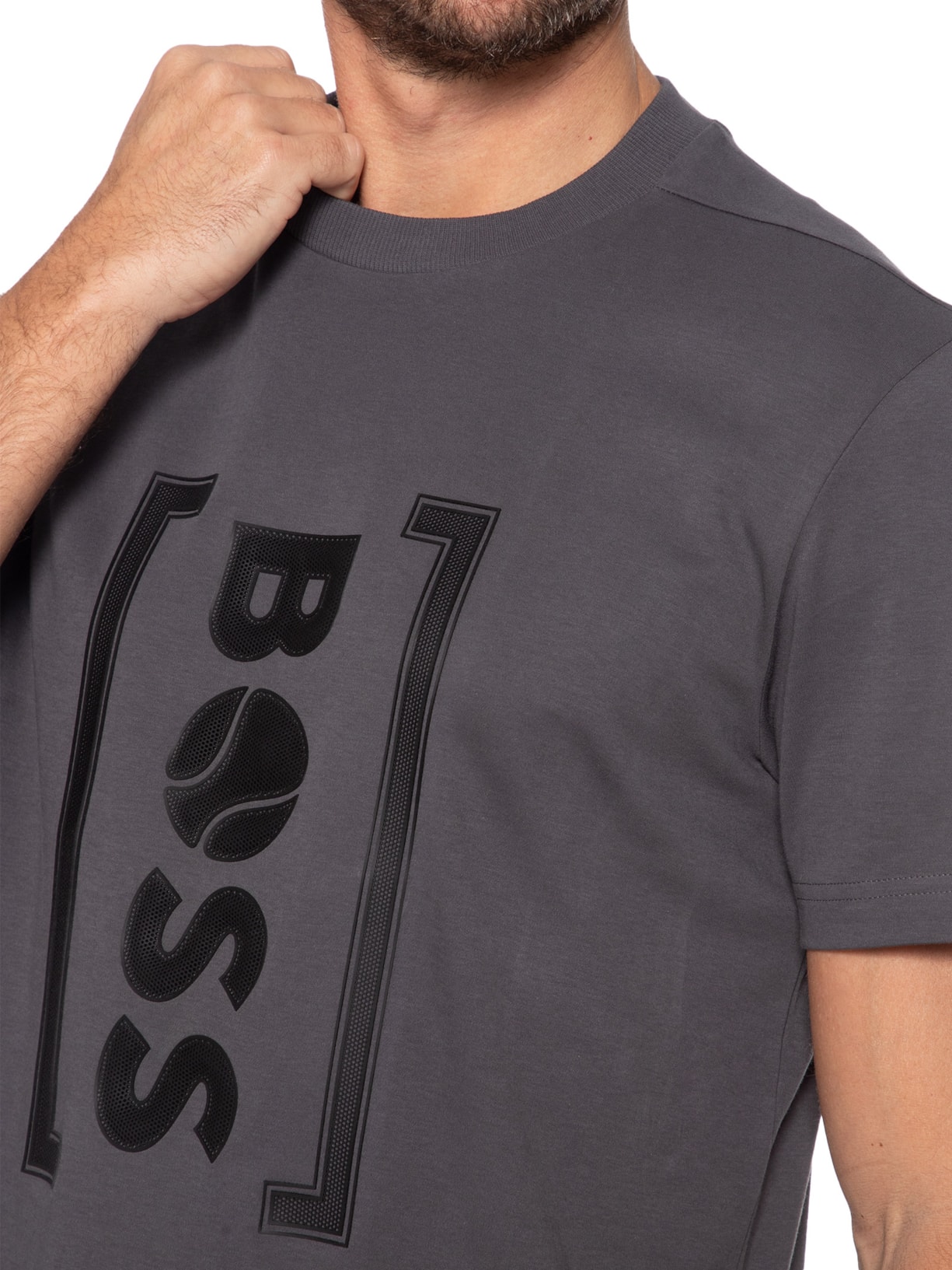 Camiseta Masculina Tee Iconic TL-01 Cinza Boss