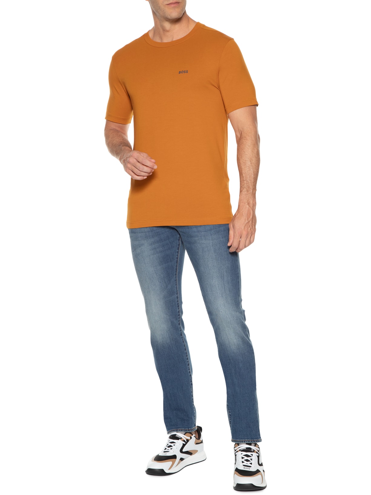 Camiseta Masculina Tee Laranja Boss
