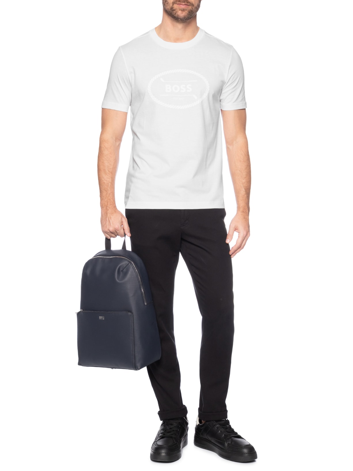 Camiseta Masculina Tee Logo Heritage Branco Boss