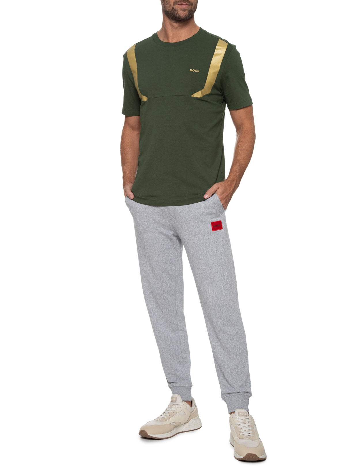 Camiseta Masculina Tee Recorte Verde Boss