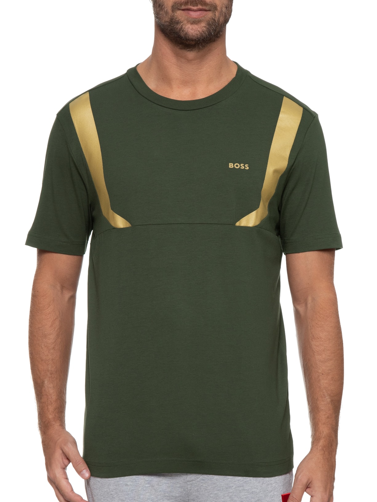 Camiseta Masculina Tee Recorte Verde Boss