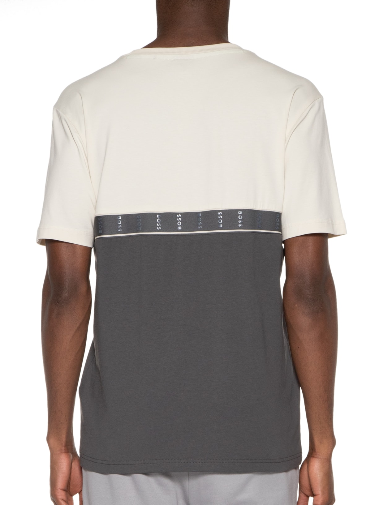 Camiseta Masculina Tee Tape Bege Boss