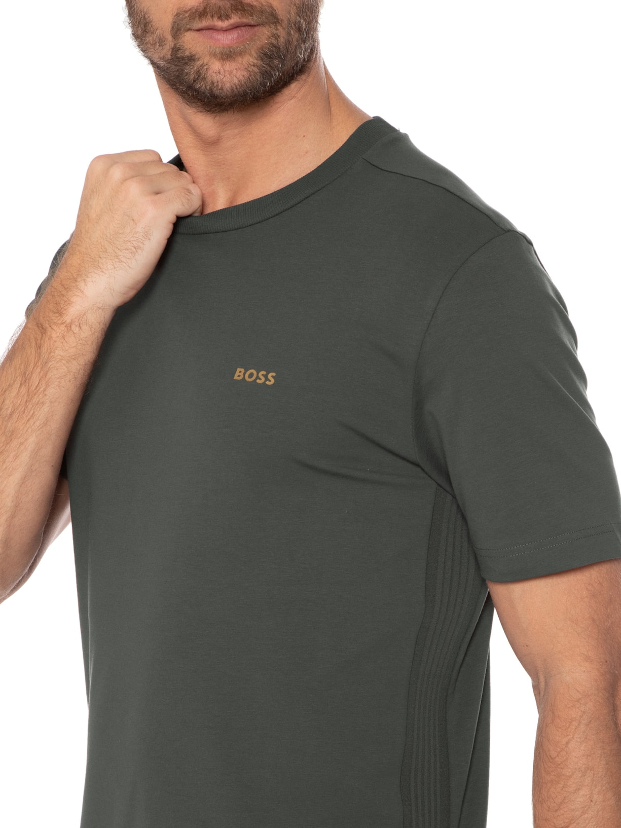 Camiseta Masculina Tee Tape Cinza Boss
