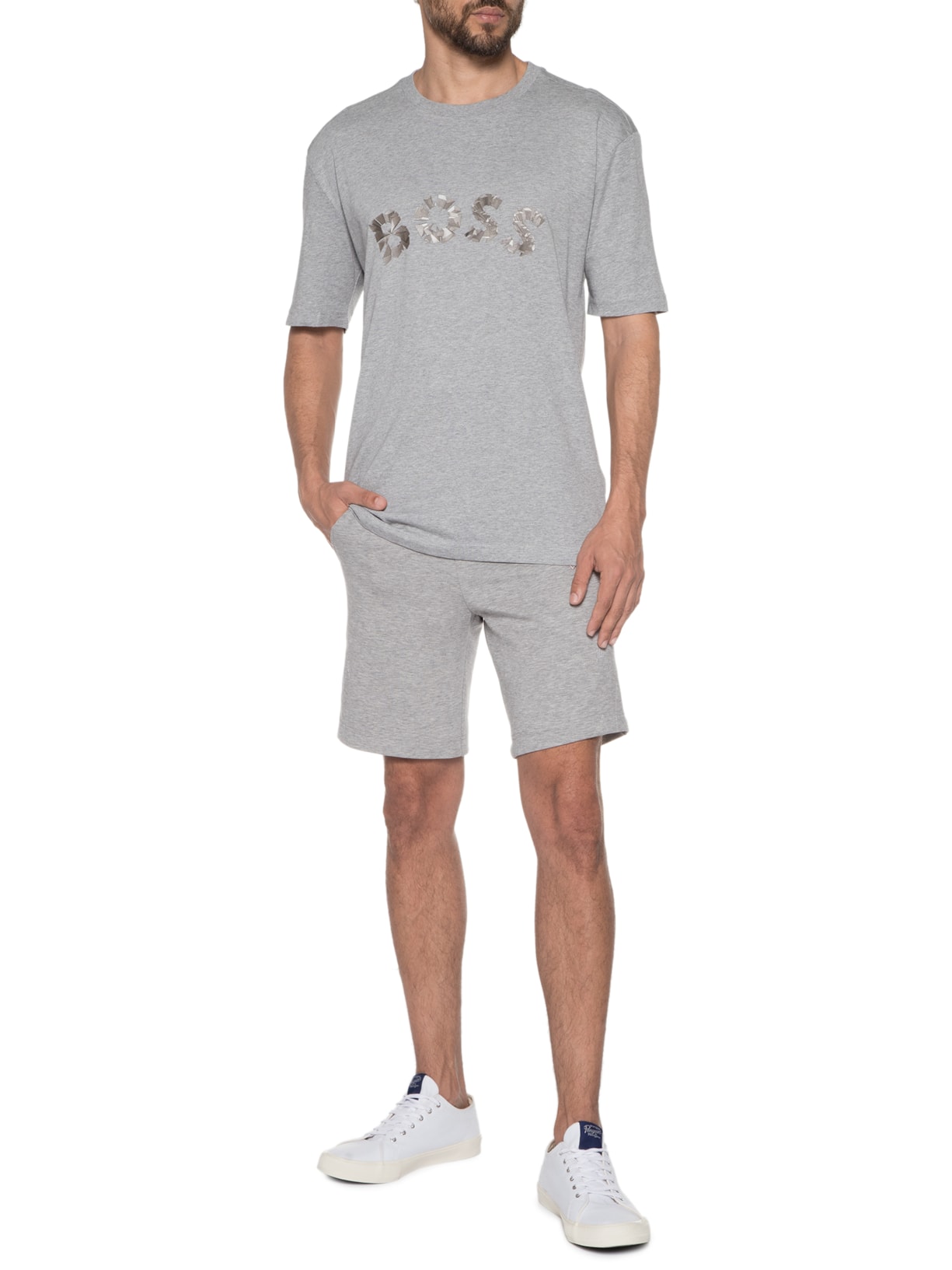 Camiseta Masculina Teego Cinza Boss