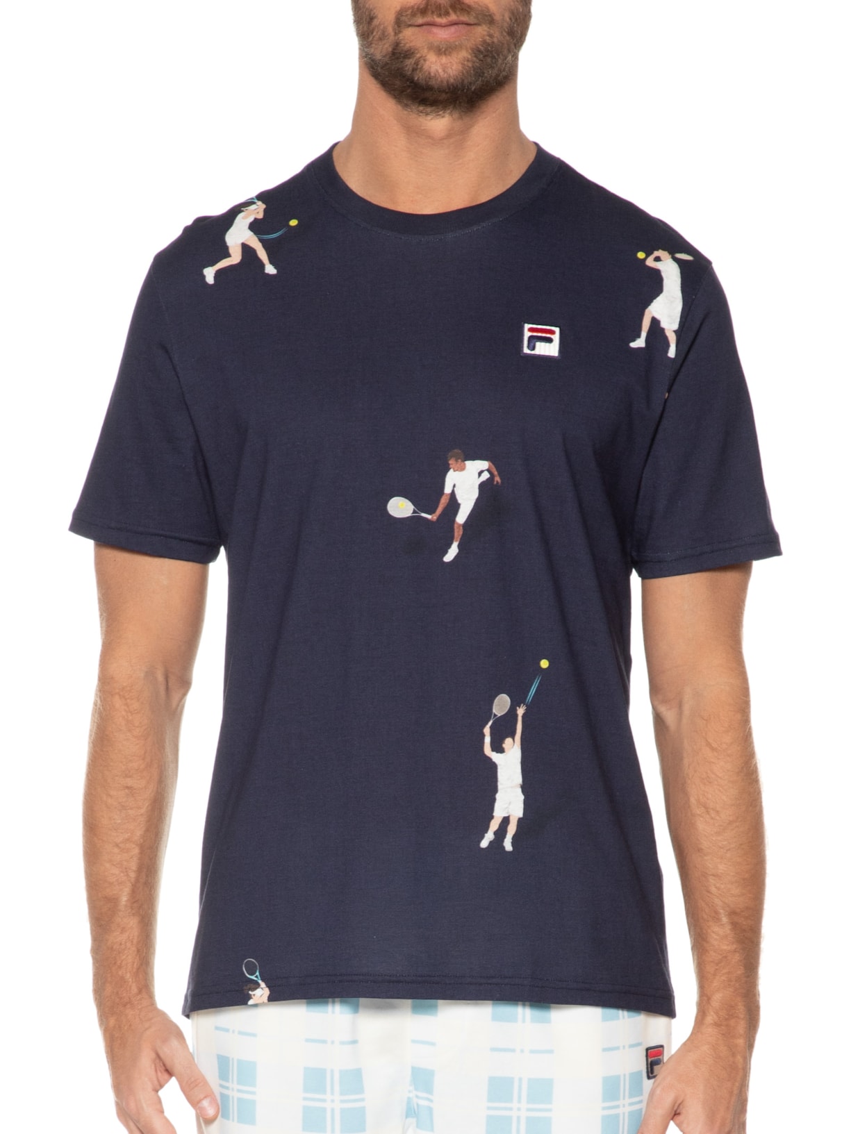 Camiseta Masculina Tennis Club Players Azul Fila