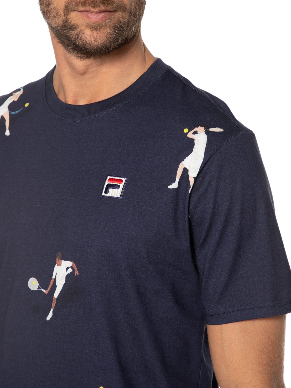 Camiseta Masculina Tennis Club Players Azul Fila