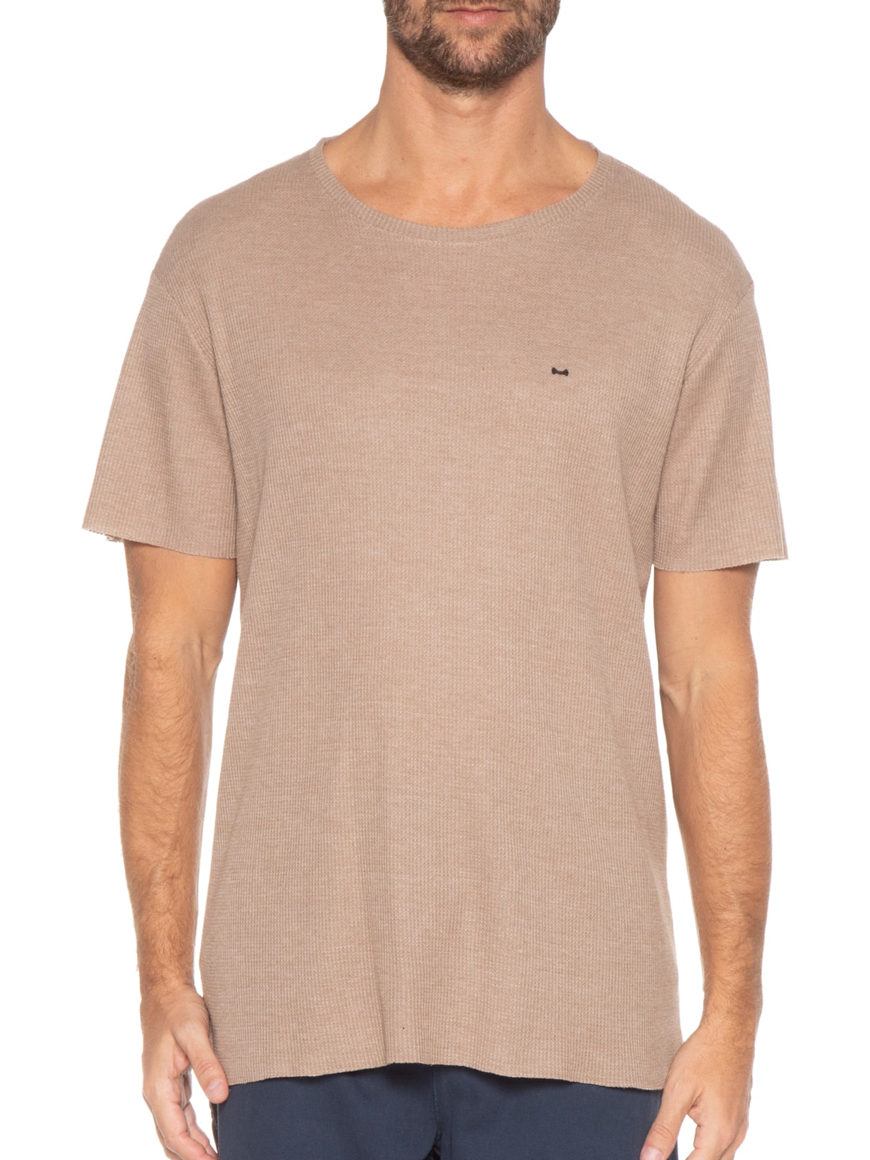 Camiseta Masculina Texturizada Bege Melty Rj