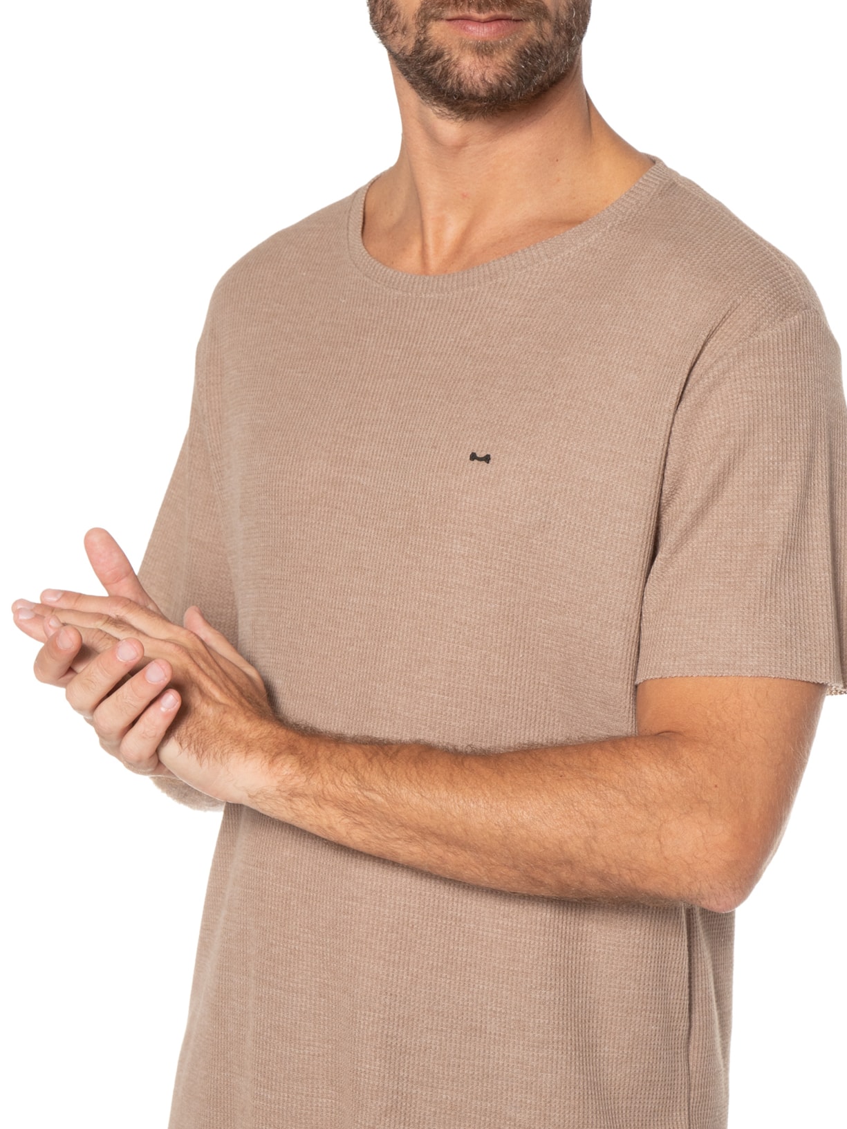 Camiseta Masculina Texturizada Bege Melty Rj