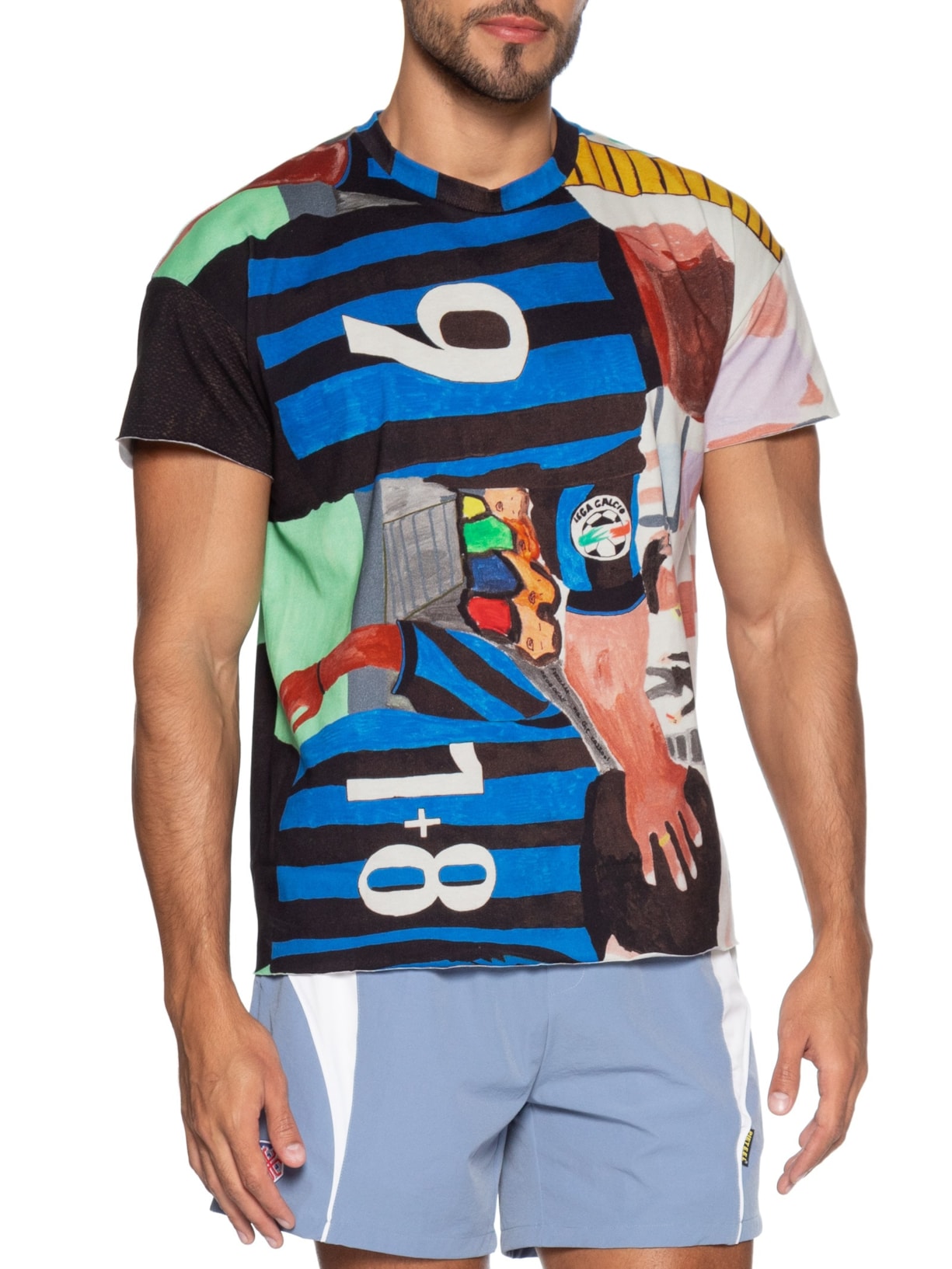 Camiseta Masculina The Nines Raw Edge Azul Piet